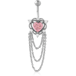 SURGICAL STEEL GRADE 316L JEWELED NAVEL BANANA