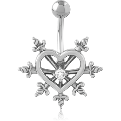 SURGICAL STEEL GRADE 316L JEWELED NAVEL BANANA