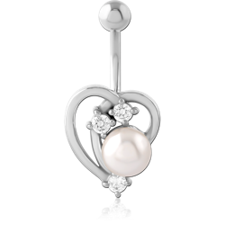 SURGICAL STEEL GRADE 316L JEWELED NAVEL BANANA
