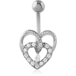 SURGICAL STEEL GRADE 316L JEWELED NAVEL BANANA
