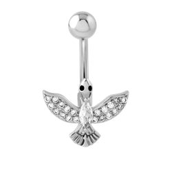 SURGICAL STEEL GRADE 316L JEWELED NAVEL BANANA
