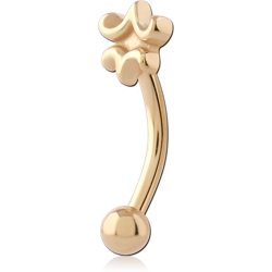 GOLD PVD 18K COATED SURGICAL STEEL GRADE 316L FANCY CURVED MICRO BARBELL