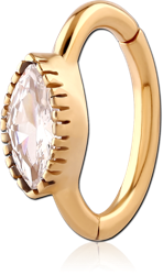 GOLD PVD 18K COATED SURGICAL STEEL GRADE 316L JEWELED  BELLY CLICKER
