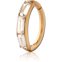GOLD PVD 18K COATED SURGICAL STEEL GRADE 316L JEWELED  BELLY CLICKER