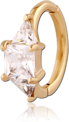 GOLD PVD 18K COATED SURGICAL STEEL GRADE 316L JEWELED  BELLY CLICKER