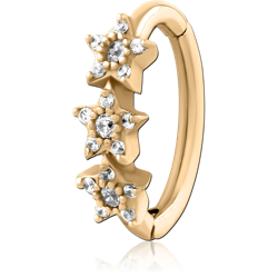 GOLD PVD 18K COATED SURGICAL STEEL GRADE 316L JEWELED  BELLY CLICKER