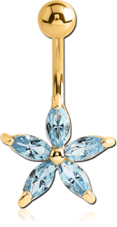 GOLD PLATED BASE METAL JEWELED NAVEL BANANA