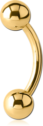 GOLD PVD COATED SURGICAL STEEL GRADE 316L CURVED BARBELL