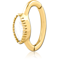 GOLD PVD COATED SURGICAL STEEL GRADE 316L JEWELED BELLY CLICKER