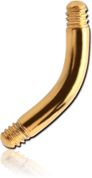 GOLD PVD COATED TITANIUM ALLOY CURVED BARBELL PIN