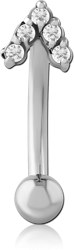 SURGICAL STEEL GRADE 316L JEWELED FANCY CURVED MICRO BARBELL