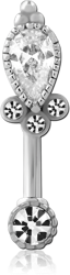 SURGICAL STEEL GRADE 316L JEWELED CURVED MICRO BARBELL