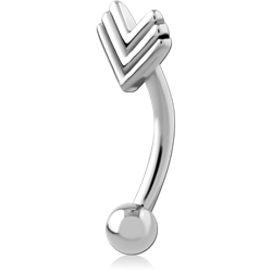 SURGICAL STEEL GRADE 316L FANCY CURVED MICRO BARBELL