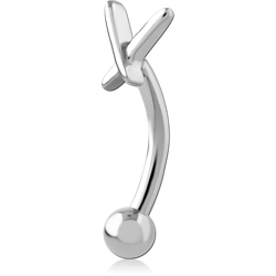 SURGICAL STEEL GRADE 316L FANCY CURVED MICRO BARBELL