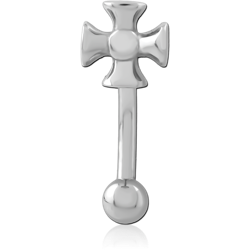 SURGICAL STEEL GRADE 316L JEWELED FANCY CURVED MICRO BARBELL