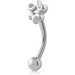 316L SURGICAL STEEL GRADE 316L CURVED MICRO BARBELL POLISHED STAR TOP DESIGN