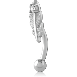 SURGICAL STEEL GRADE 316L JEWELED FANCY CURVED MICRO BARBELL