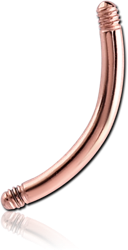 ROSE GOLD PVD COATED SURGICAL STEEL GRADE 316L CURVED BARBELL PIN