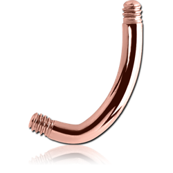 ROSE GOLD PVD COATED SURGICAL STEEL GRADE 316L J-BAR NAVEL BANANA PIN