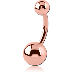 ROSE GOLD PVD COATED SURGICAL STEEL GRADE 316L NAVEL BANANA