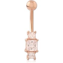 316L ROSE GOLD PVD COATED SURGICAL STEEL GRADE 316L NAVEL BANANA