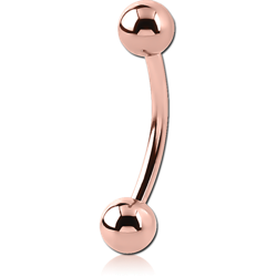 ROSE GOLD PVD COATED SURGICAL STEEL GRADE 316L MICRO CURVED BARBELL