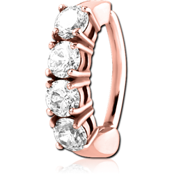 ROSE GOLD PVD COATED  SURGICAL STEEL GRADE 316L JEWELED BELLY CLICKER