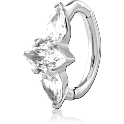 SURGICAL STEEL GRADE 316L JEWELED  BELLY CLICKER