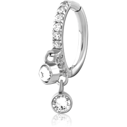 SURGICAL STEEL GRADE 316L JEWELED  BELLY CLICKER