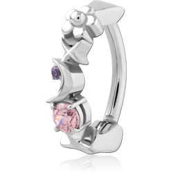 SURGICAL STEEL GRADE 316L JEWELED BELLY CLICKER