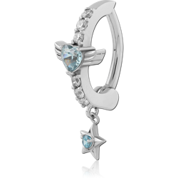 SURGICAL STEEL GRADE 316L JEWELED BELLY CLICKER