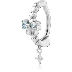 SURGICAL STEEL GRADE 316L JEWELED BELLY CLICKER
