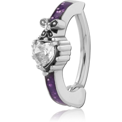 SURGICAL STEEL GRADE 316L JEWELED BELLY CLICKER