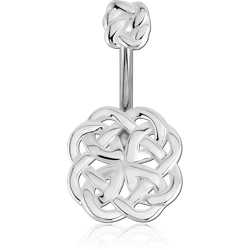 STERLING 925 SILVER JEWELED NAVEL BANANA