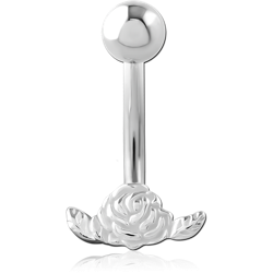 STERLING 925 SILVER JEWELED NAVEL BANANA