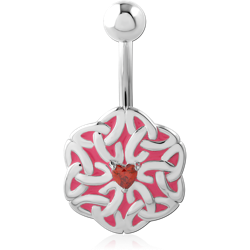 STERLING 925 SILVER JEWELED NAVEL BANANA