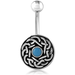 STERLING 925 SILVER JEWELED NAVEL BANANA