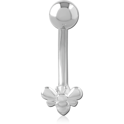 STERLING 925 SILVER JEWELED NAVEL BANANA