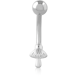 STERLING 925 SILVER JEWELED NAVEL BANANA