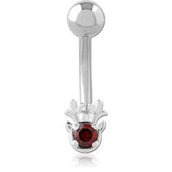 STERLING 925 SILVER JEWELED NAVEL BANANA