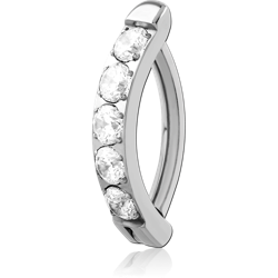 TITANIUM ALLOY JEWELED BELLY CLICKER