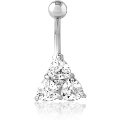 STERILE SURGICAL STEEL GRADE 316L JEWELED NAVEL BANANA