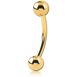 STERILE GOLD PVD COATED SURGICAL STEEL GRADE 316L CURVED MICRO BARBELL