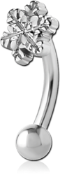 STERILE SURGICAL STEEL GRADE 316L FANCY MICRO CURVED BARBELL - SNOWFLAKE