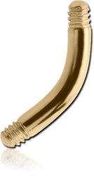 ZIRCON GOLD PVD COATED SURGICAL STEEL GRADE 316L CURVED BARBELL PIN