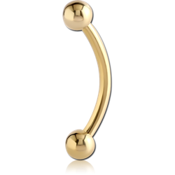 ZIRCON GOLD PVD COATED SURGICAL STEEL GRADE 316L MICRO CURVED BARBELL