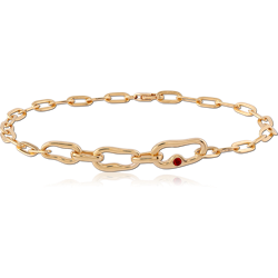 STERLING 925 SILVER GOLD 18K PLATED JEWELED BRACELET