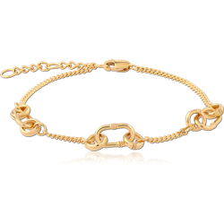 STERLING 925 SILVER GOLD PLATED 18K BRACELET