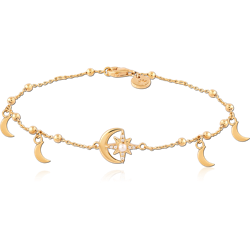 STERLING 925 SILVER GOLD 18K PLATED JEWELED BRACELET