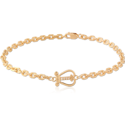 STERLING 925 SILVER GOLD PLATED 18K JEWELED BRACELET